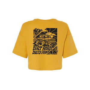 Dirt Roads Dusty Paws Women's Crop Tee | Multiple Colors