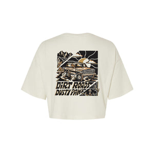 Dirt Roads Dusty Paws Women's Crop Tee | Multiple Colors