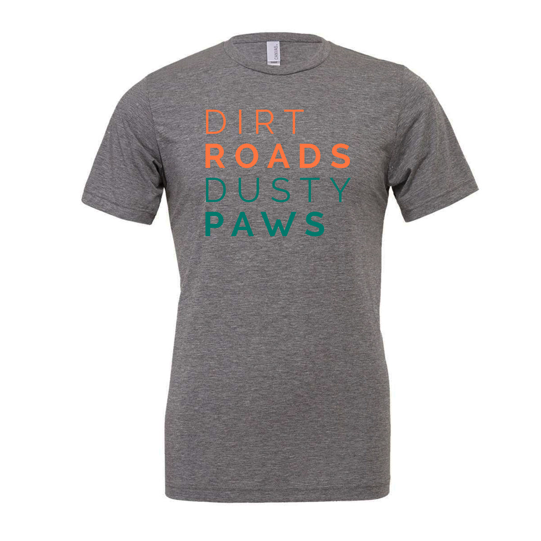 Dirt Roads Dusty Paws™ Tee | Heather Gray