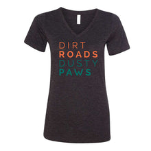 Load image into Gallery viewer, Dirt Roads Dusty Paws™ Women&#39;s VNeck Tee | Multiple Colors