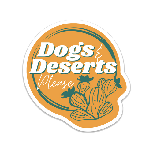 Dogs and Deserts Please Vinyl Sticker