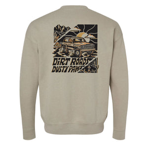 Dirt Roads Dusty Paws Lightweight Crew Sweartshirt | Multiple Colors