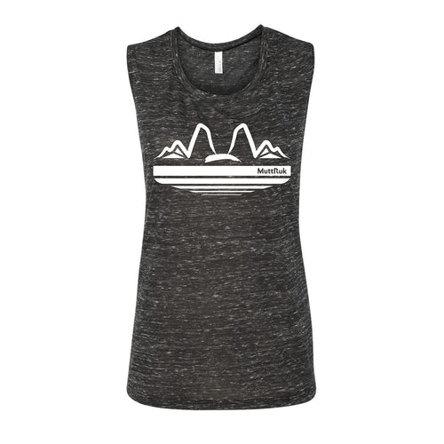 Mutts and Mountains Flowy Muscle Tank | Black Marble