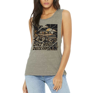 Dirt Roads Dusty Paws Women's Flowy Muscle Tank | Multiple Colors