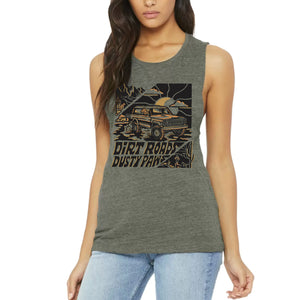 Dirt Roads Dusty Paws Women's Flowy Muscle Tank | Multiple Colors